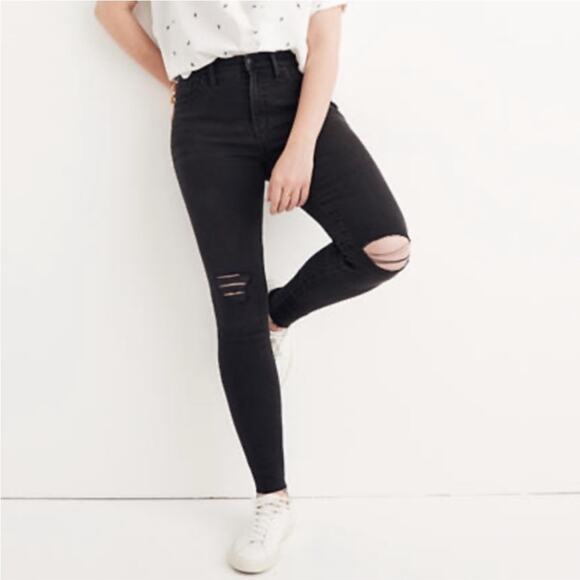Madewell 9” High-Rise Black Skinny Jeans size 26 - Picture 1 of 13